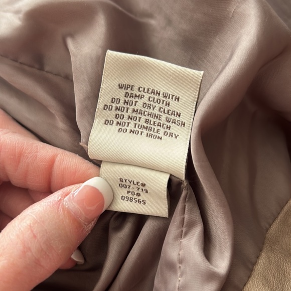 NWT⭐️INDIGO SAINTS JACKET Light Brown Mushroom color Vegan LEATHER Large - Picture 13 of 15